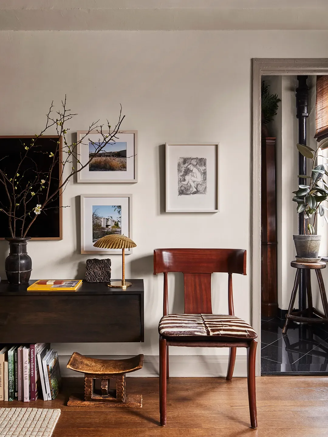 I love the parameters and limitations of this apartment. This is the only layout that works in my head. It wasn’t that hard to decorate and furnish, because there were very specific places where every