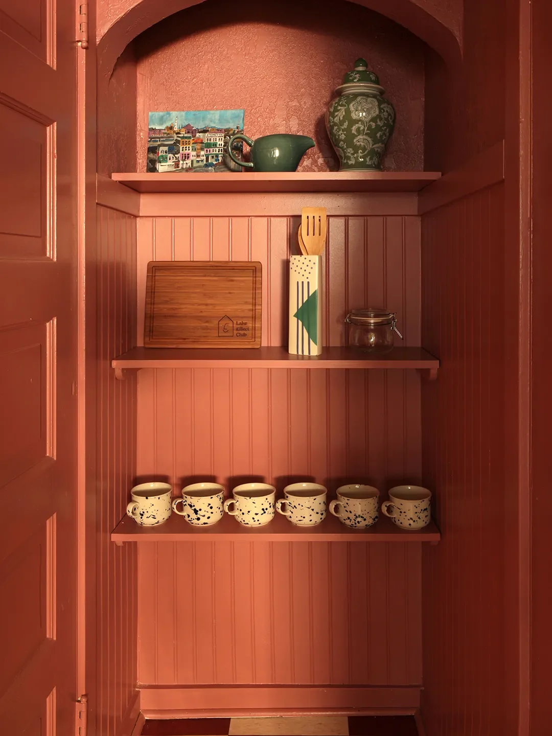 Paint Color:Salon Rose by Sherwin-Williams.