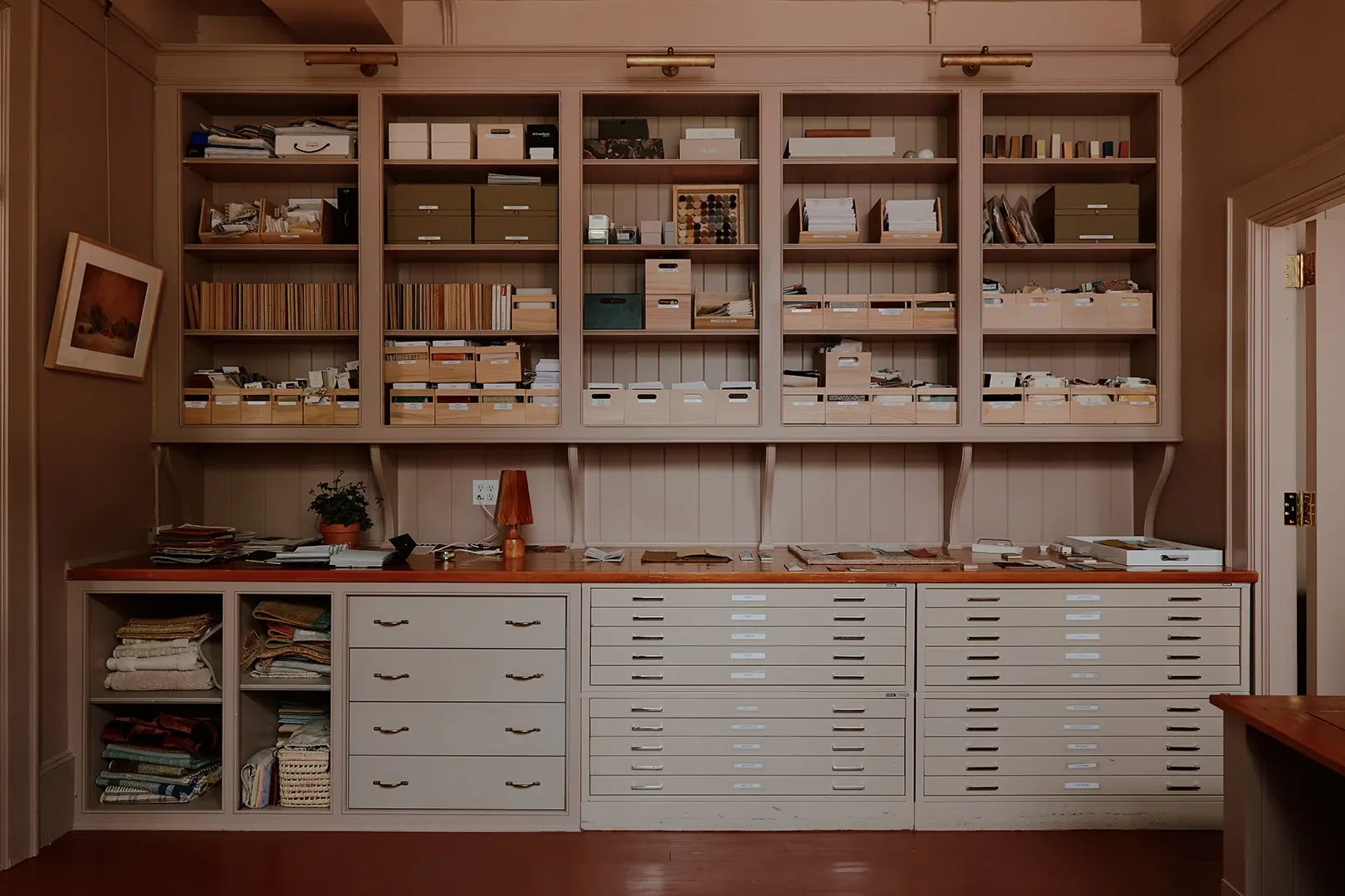 The materials library. Artwork,Amélie Chassaryfrom Amelie du Chalard Gallery.