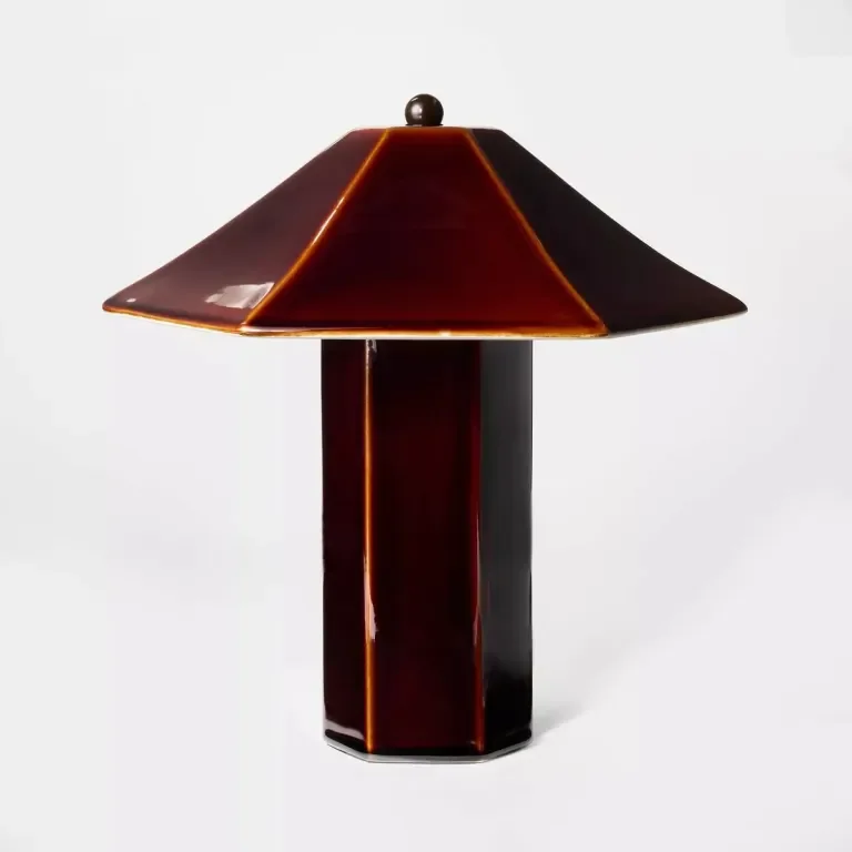 oxblood ceramic table lamp