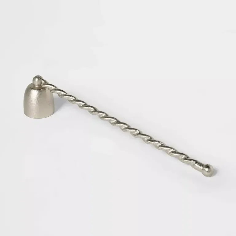silver candle snuffer with braided handle