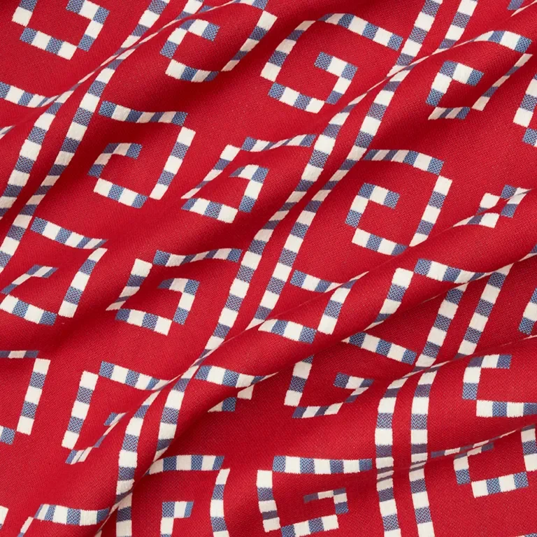 red graphic fabric