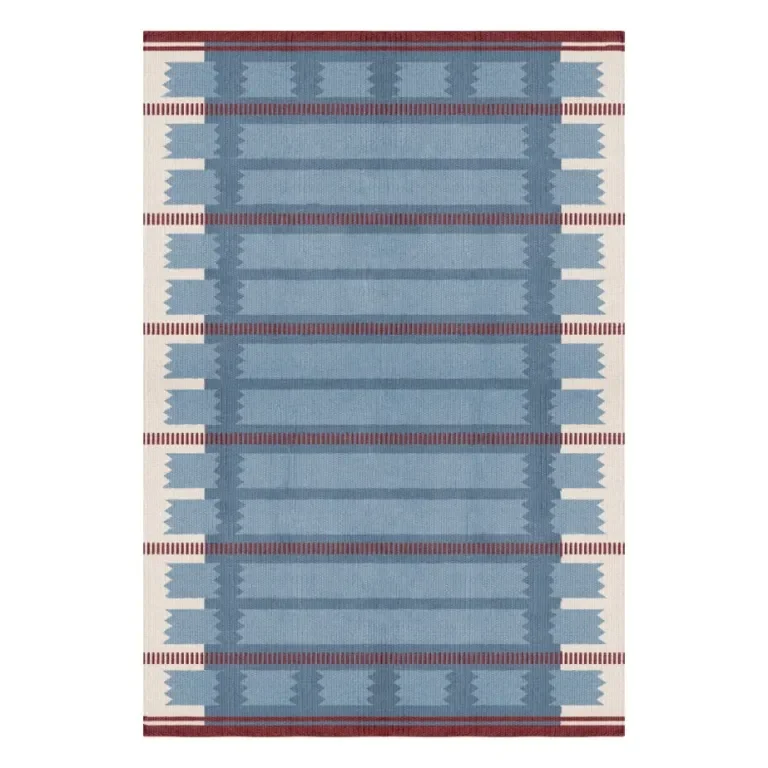 red and blue rug