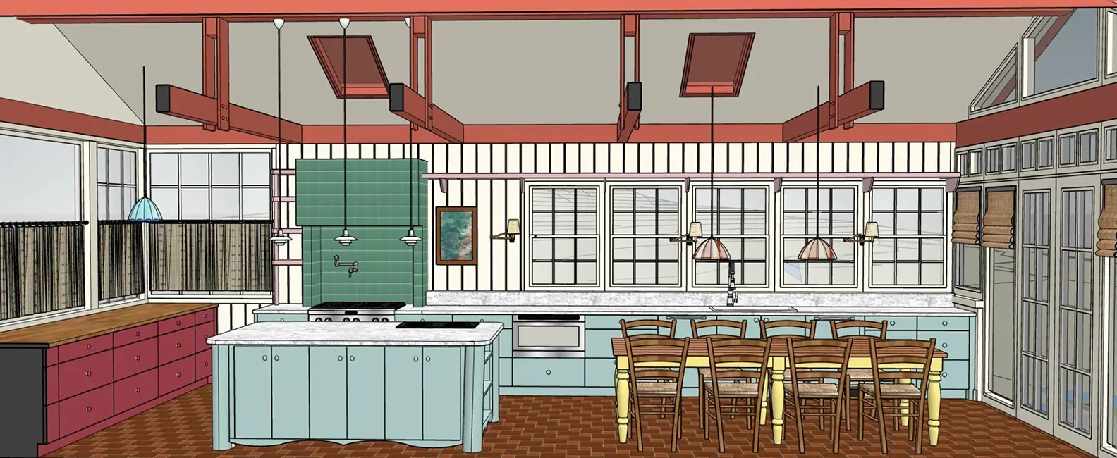 Rendering of the kitchen. Courtesy Nick Spain