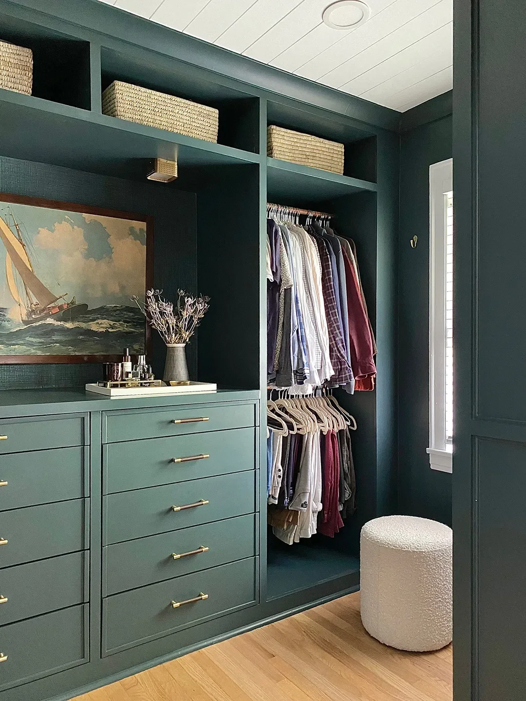 Photography and Design by Jarod Sabatino| Paint color on closet:Narragansett Green by Benjamin Moore.