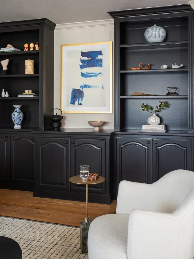 Photography by Julia Latkins; Design by Grace Lee Lim| Paint color on built-ins:Black Beauty by Benjamin Moore.