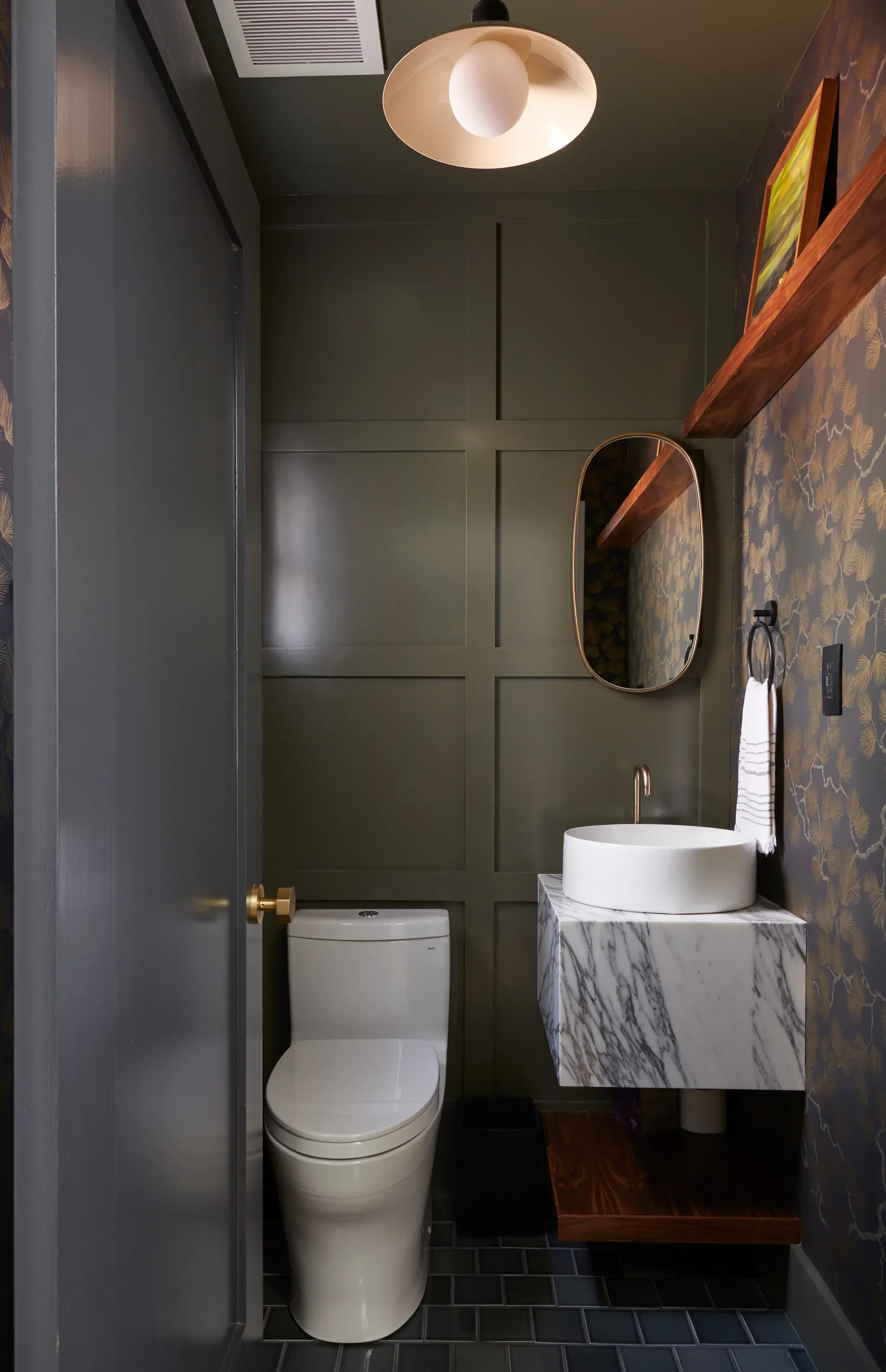 Photo by Jessica Alexander; Design by Veneer Designs| Door Color:Wrought Iron by Benjamin Moore