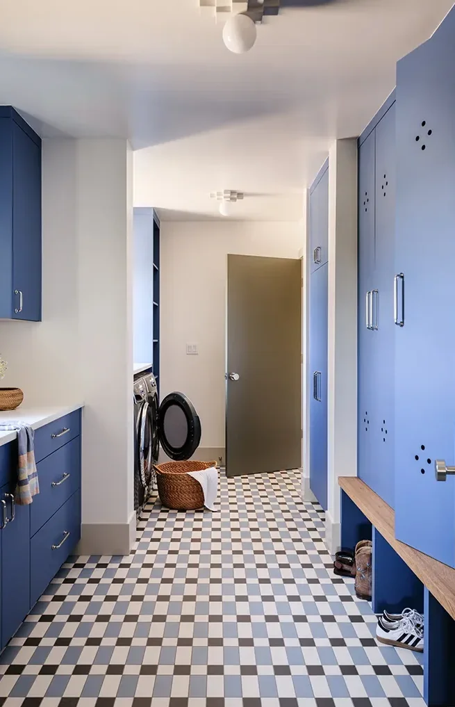 Photography by David Lauer; Design by Emily Tucker| Door Color:Sharkskin by Benjamin Moore